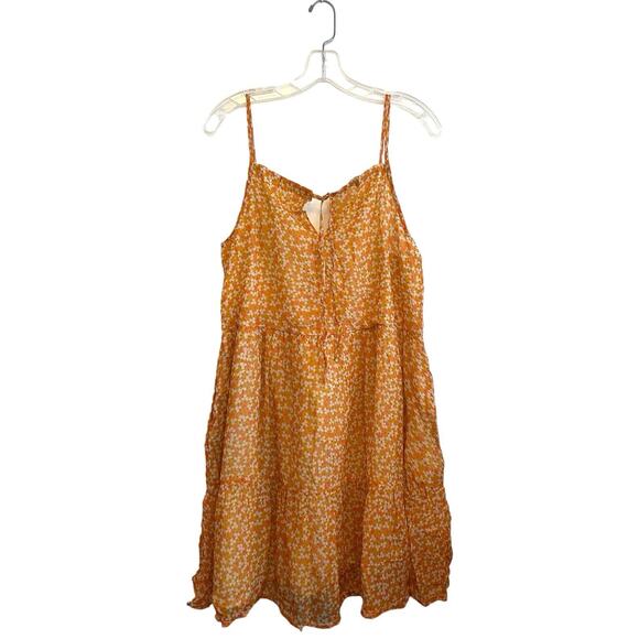 Reistor‎ Sunset to Sunrise Dress Size Small Sleeveless Tiered Orange Floral NWT - Picture 2 of 10